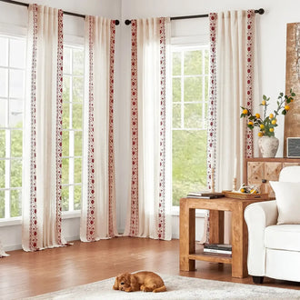 
                    
                      Floral Embroidered Linen Blend Curtains - Jinchan Home
                    
                  