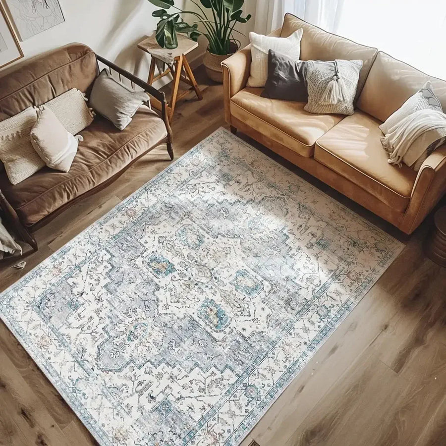 Vintage Persian-Style Distressed Area Rug - Jinchan Home