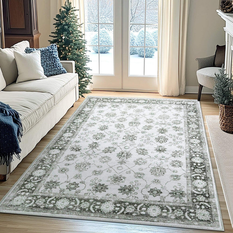 Vintage Floral Medallion Area Rug - Jinchan Home