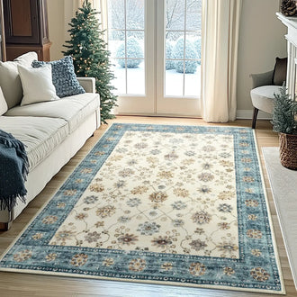 
                    
                      Vintage Floral Medallion Area Rug - Jinchan Home
                    
                  