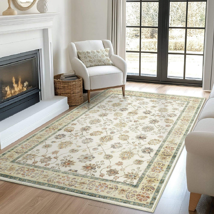 Vintage Floral Medallion Area Rug - Jinchan Home