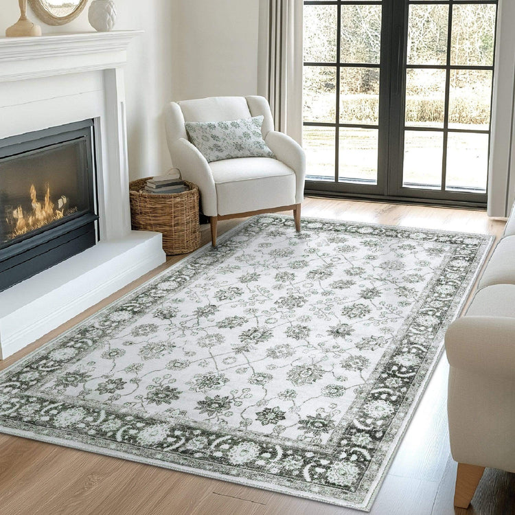 Vintage Floral Medallion Area Rug - Jinchan Home