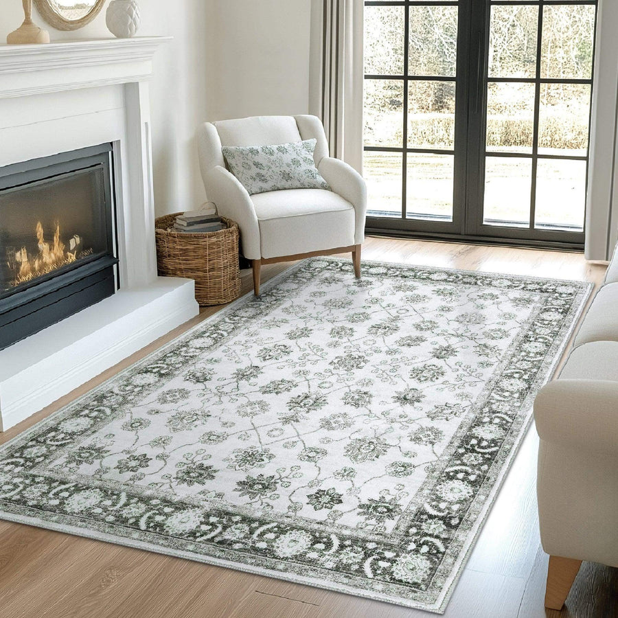 Vintage Floral Medallion Area Rug - Jinchan Home