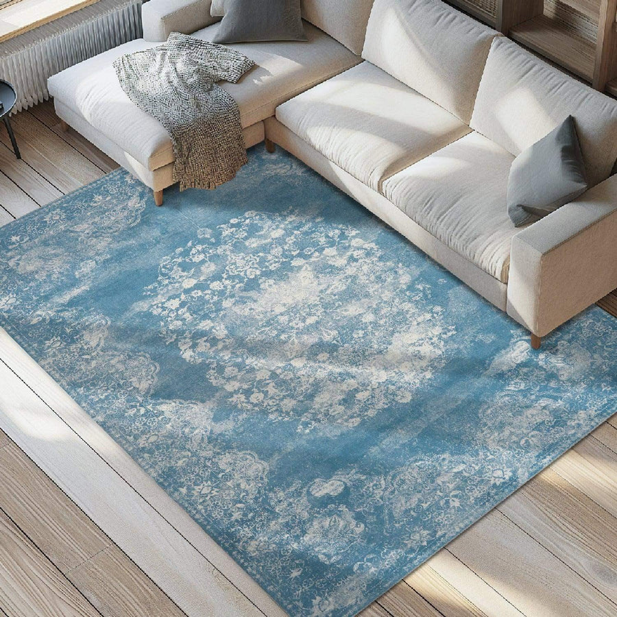 Faded Persian Medallion Area Rug - Jinchan Home