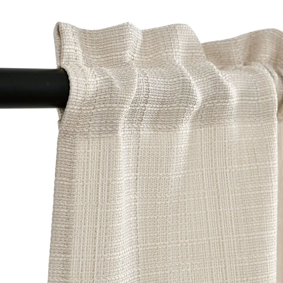 Solid Textured Network Polyester Kitchen Curtains - Jinchan Home