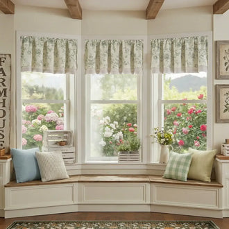 
                    
                      Vintage Rose Print Linen-Blend Rod Pocket Valance - Jinchan Home
                    
                  