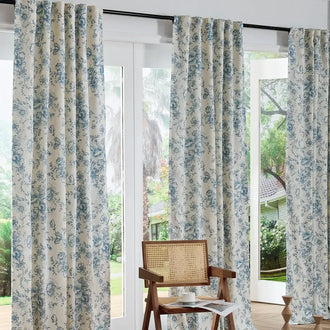 
                    
                      Linen Blend Floral Blackout Curtains - Jinchan Home
                    
                  