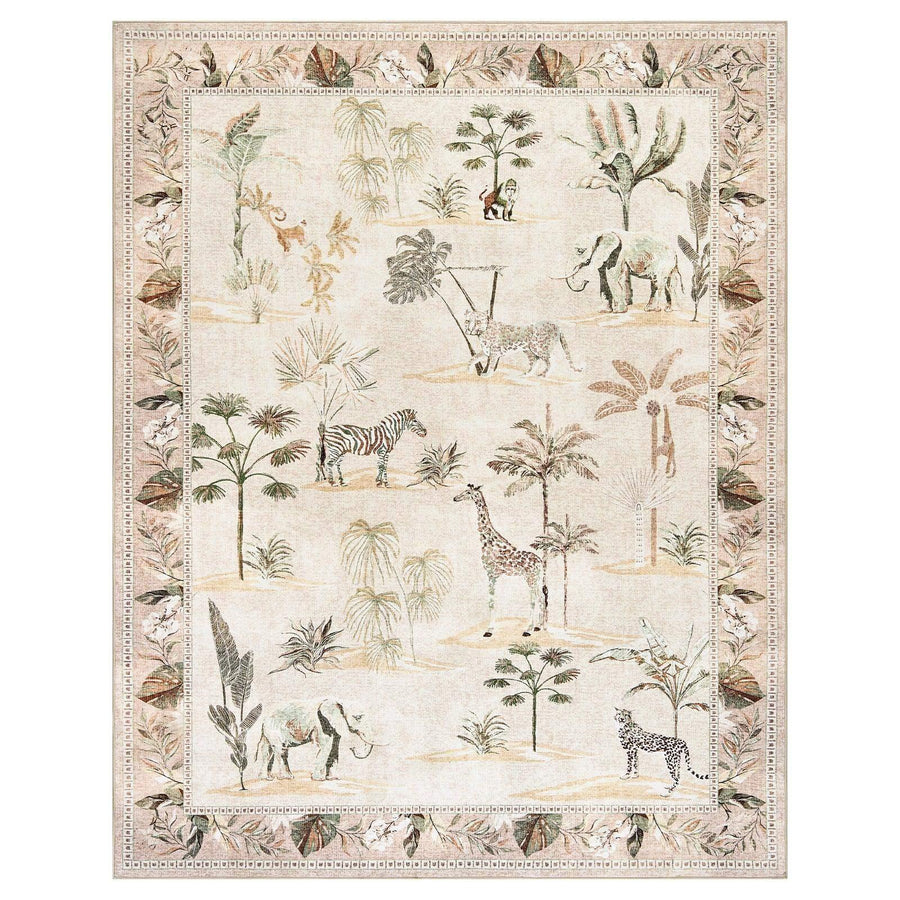 Vintage Safari Jungle Animal Area Rug - Jinchan Home