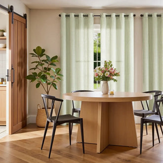 
                    
                      Fine-Striped Linen Blend Grommet Curtains - Jinchan Home
                    
                  