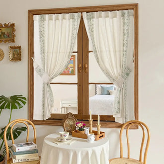 
                    
                      Floral Embroidered Linen Blend Kitchen Curtains - Jinchan Home
                    
                  
