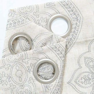 
                    
                      Embroidered Paisley Grommet Curtains - Jinchan Home
                    
                  