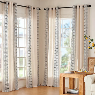 
                    
                      Boho Geometric Fish Leaf Embroidered Curtains - Jinchan Home
                    
                  