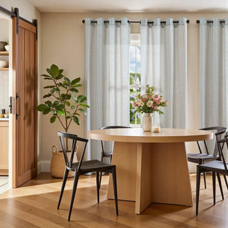 
                    
                      Fine-Striped Linen Blend Grommet Curtains - Jinchan Home
                    
                  