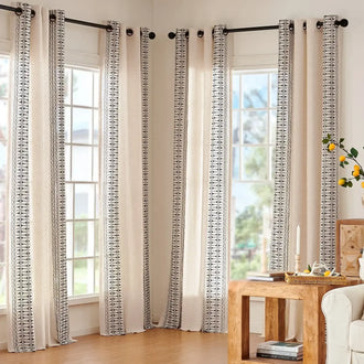 
                    
                      Boho Geometric Fish Leaf Embroidered Curtains - Jinchan Home
                    
                  