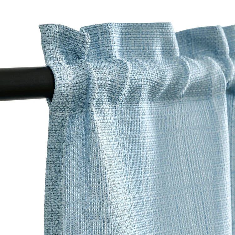 Solid Textured Network Polyester Kitchen Curtains - Jinchan Home