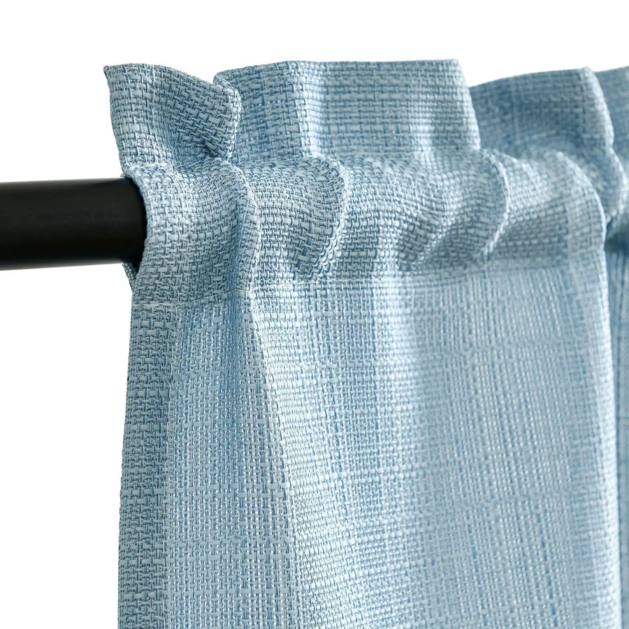 Solid Textured Network Polyester Kitchen Curtains - Jinchan Home