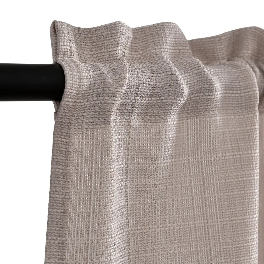 Solid Textured Network Polyester Kitchen Curtains - Jinchan Home