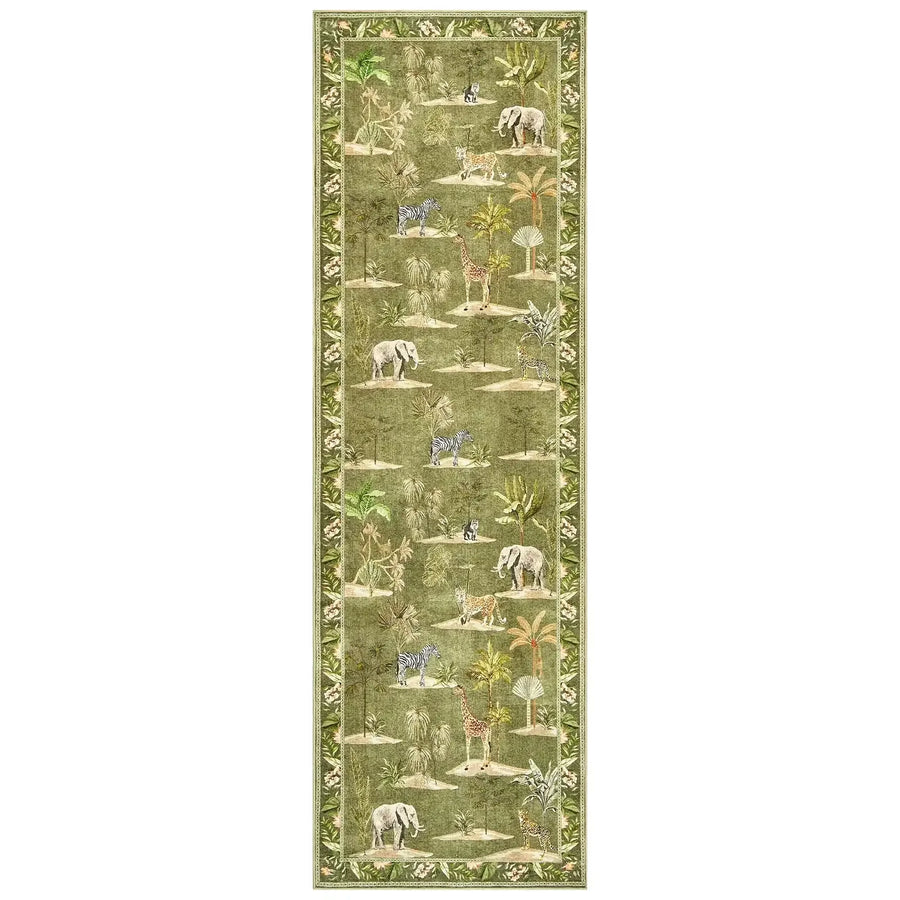 Vintage Safari Jungle Animal Area Rug - Jinchan Home