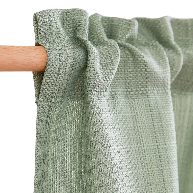 Solid Textured Network Polyester Kitchen Curtains - Jinchan Home
