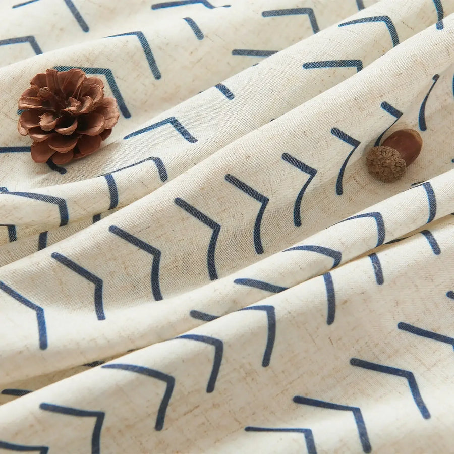 Herringbone Arrow Linen Curtains - Jinchan Home