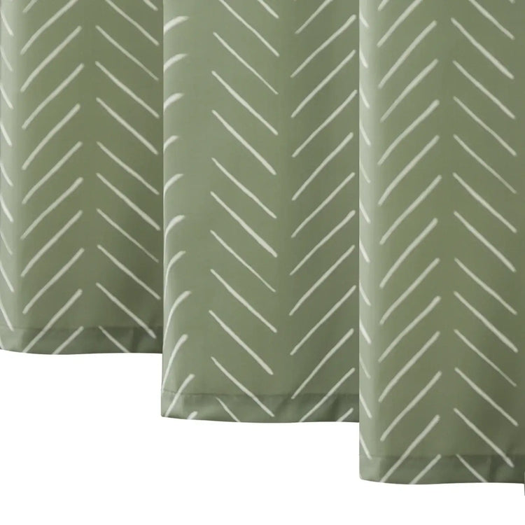 Solid Herringbone Waterproof Shower Curtain - Jinchan Home