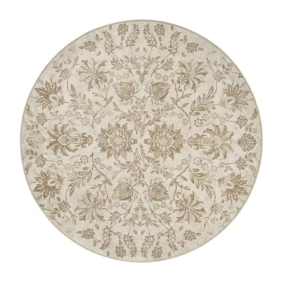 Vintage Distressed Large Floral Scrollwork Area Rug - Jinchan Home