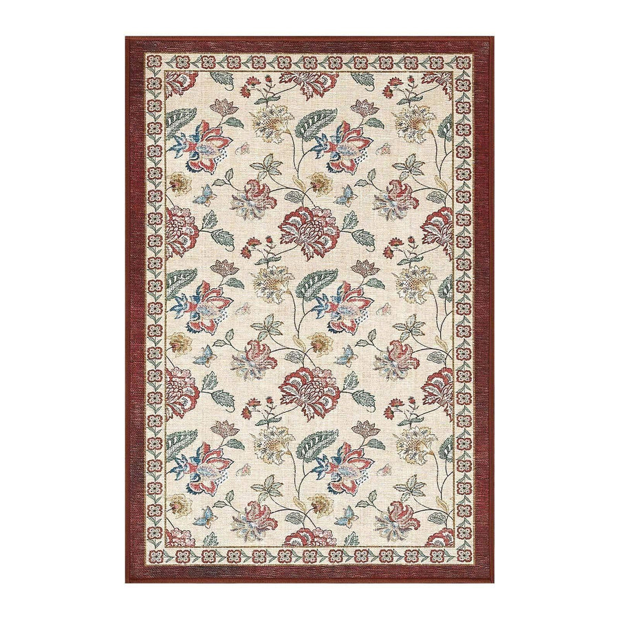 Vintage Floral Butterfly Botanical Area Rug - Jinchan Home