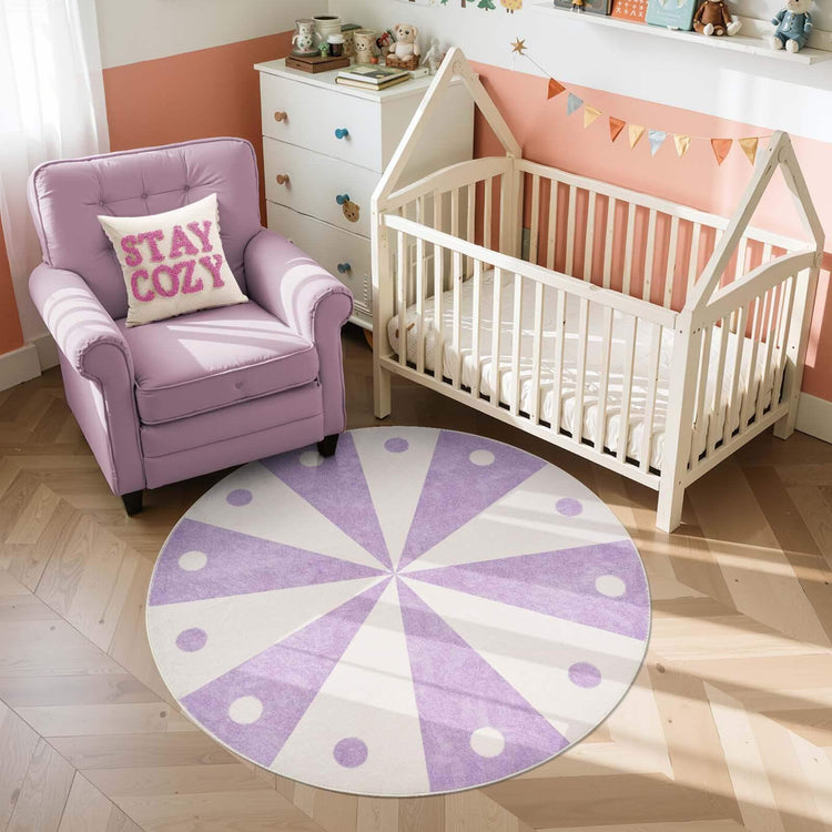 Cheerful Circle Carousel Throw Rug - Jinchan Home