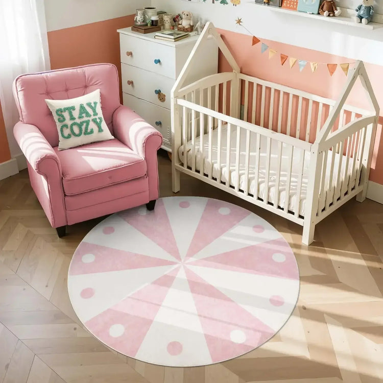 Cheerful Circle Carousel Throw Rug - Jinchan Home