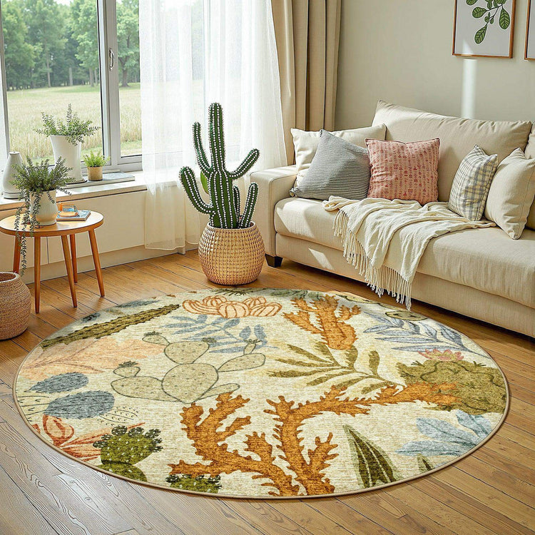 Boho Cactus Garden Rug - Jinchan Home