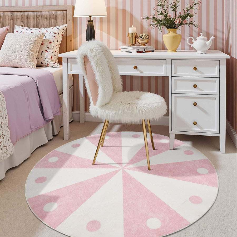 Cheerful Circle Carousel Throw Rug - Jinchan Home