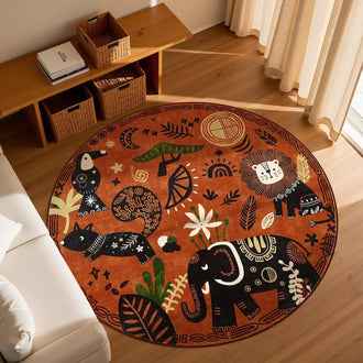 
                    
                      Boho Aesthetic Tropical Animal Doodle Rug - Jinchan Home
                    
                  