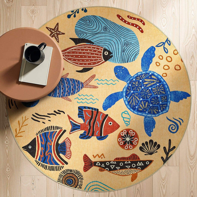 Underwater Folk Art Kids Rug - Jinchan Home