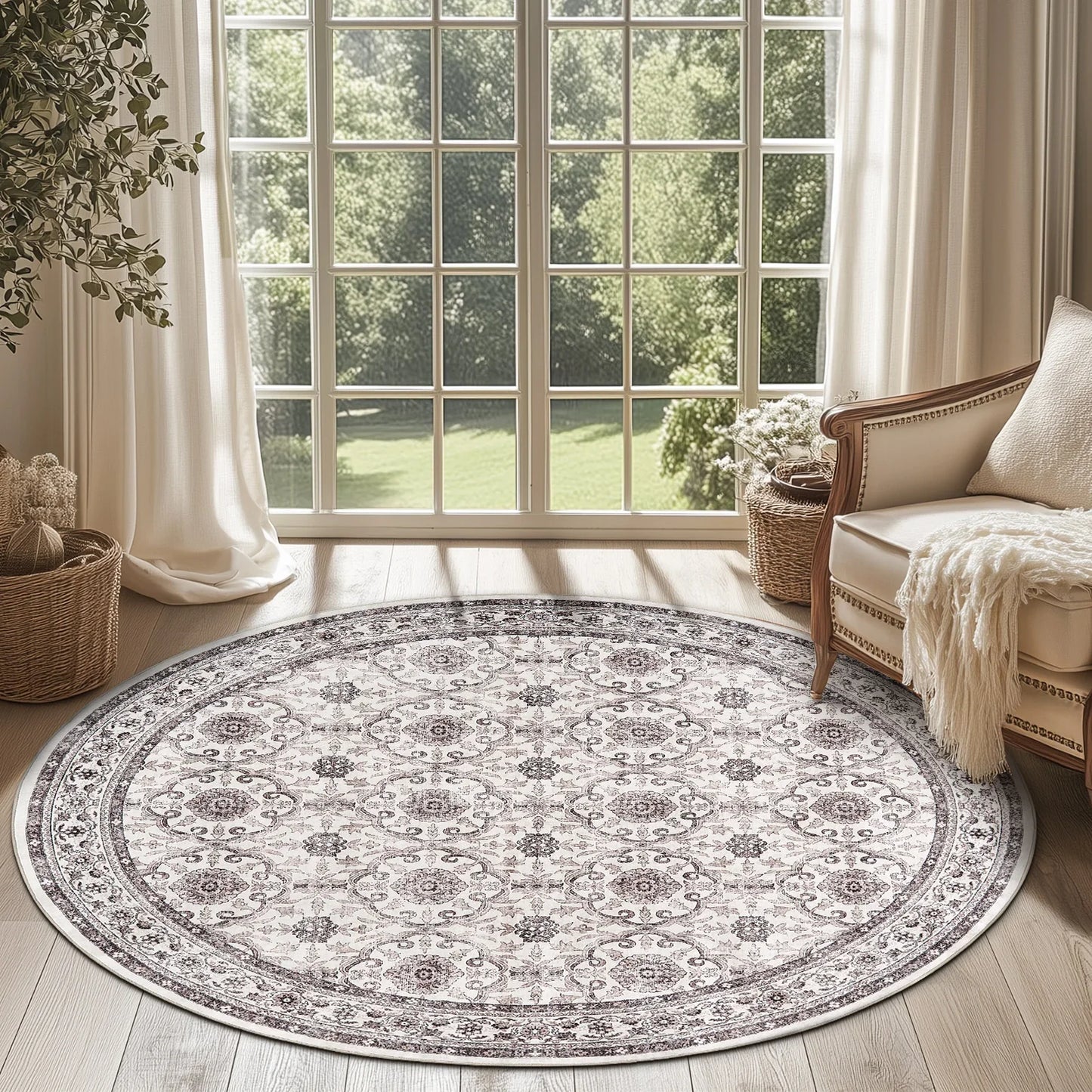 All Over Floral Pattern Vintage Persian Medallion Rug - Jinchan Home