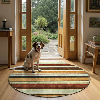 
                    
                      Vintage Warm-Tone Striped Indoor Rug Doormat - Jinchan Home
                    
                  