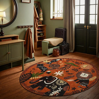 
                    
                      Boho Aesthetic Tropical Animal Doodle Rug - Jinchan Home
                    
                  