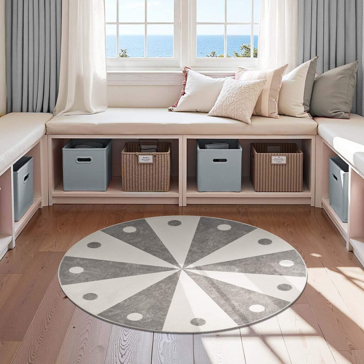 Cheerful Circle Carousel Throw Rug - Jinchan Home