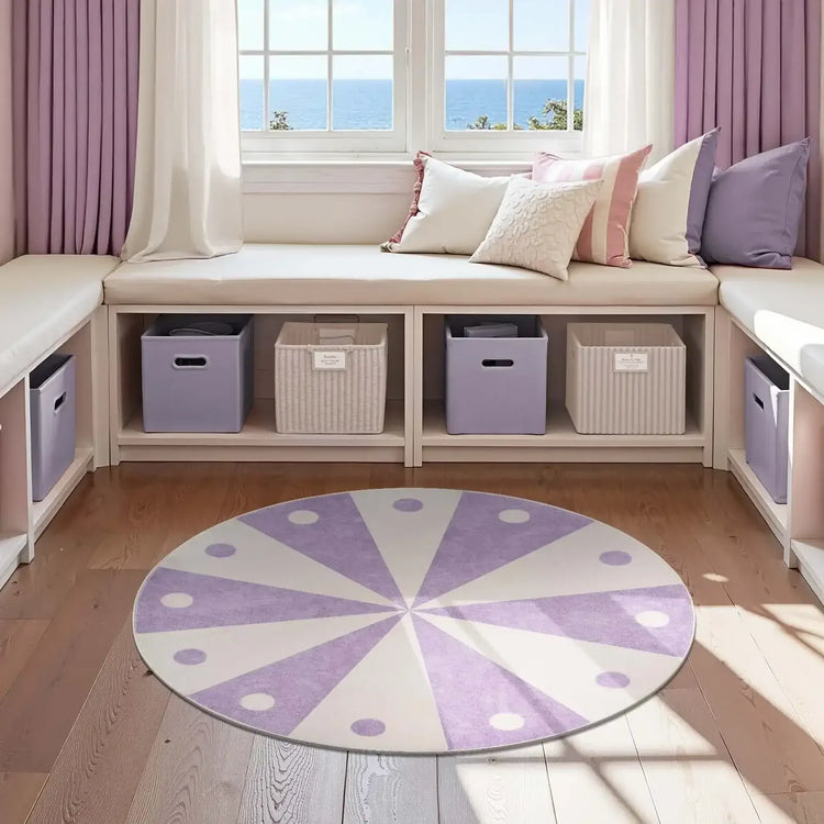 Cheerful Circle Carousel Throw Rug - Jinchan Home