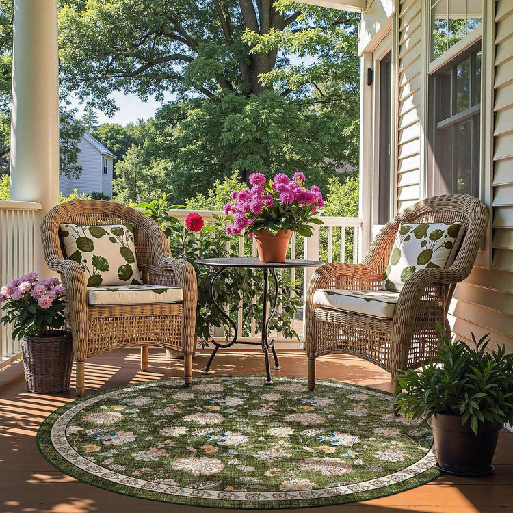 Vintage Floral Butterfly Botanical Area Rug - Jinchan Home