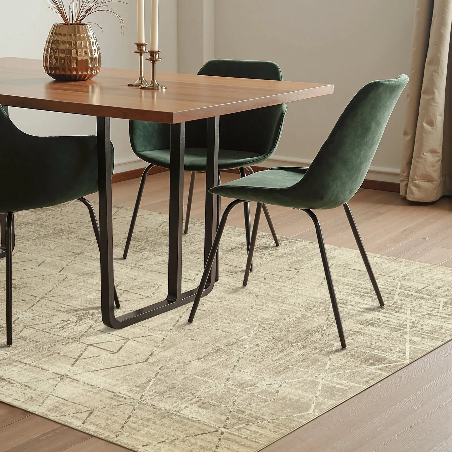 Distressed Geometric Area Rug - Jinchan Home