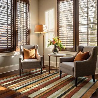 
                    
                      Vintage Warm-Tone Striped Indoor Rug Doormat - Jinchan Home
                    
                  