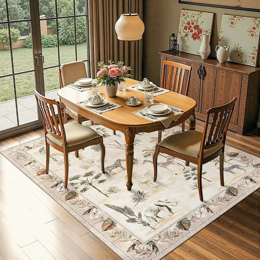 Vintage Safari Jungle Animal Area Rug - Jinchan Home
