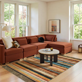 
                    
                      Vintage Warm-Tone Striped Indoor Rug Doormat - Jinchan Home
                    
                  