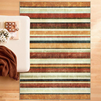 
                    
                      Vintage Warm-Tone Striped Indoor Rug Doormat - Jinchan Home
                    
                  