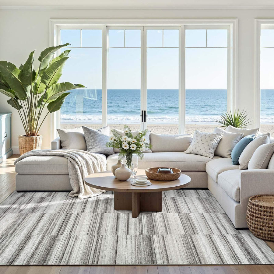 Boho Multi-Striped Geometric Area Rug - Jinchan Home