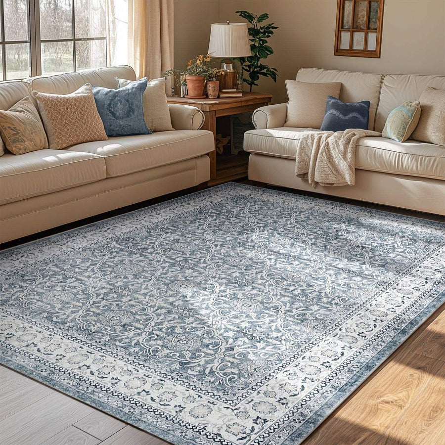 All Over Floral Pattern Vintage Persian Medallion Rug - Jinchan Home