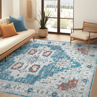 
                    
                      Vintage Persian-Style Distressed Area Rug - Jinchan Home
                    
                  