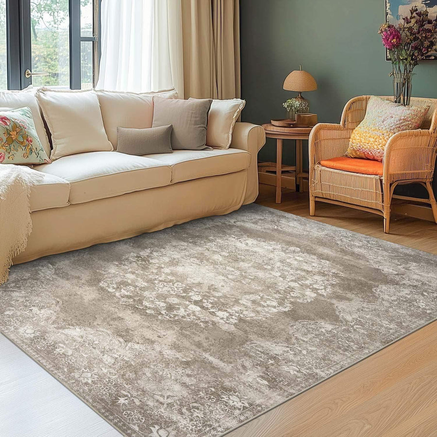 Faded Persian Medallion Area Rug - Jinchan Home