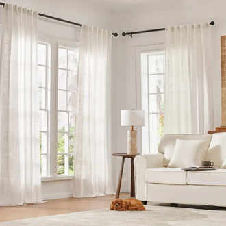 
                    
                      Hydrangea Embroidered Linen Curtains - Jinchan Home
                    
                  