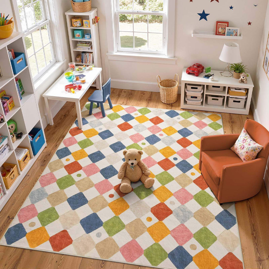 Candy Bean Diamond Rug - Jinchan Home